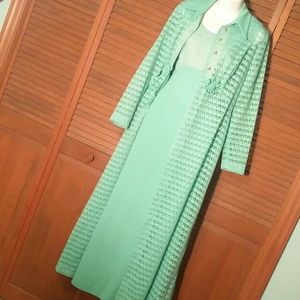 Vintage 60s Mint gown and lace overcoat